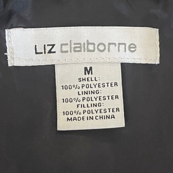 Liz Claiborne Puff Vest Top Women's Blue Zip Pockets Sleeveless Top SZ/M - Picture 10 of 11